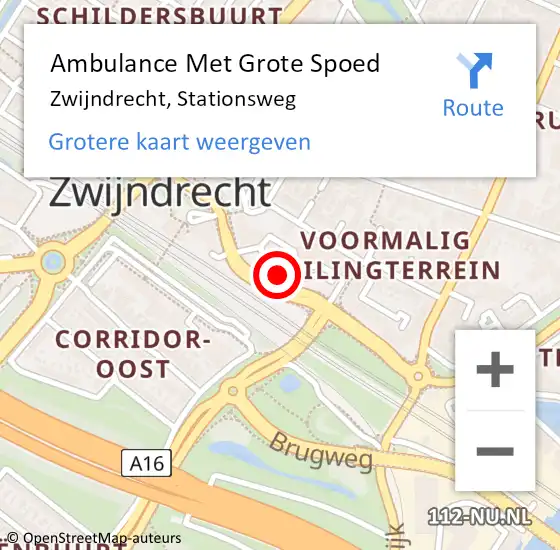 Locatie op kaart van de 112 melding: Ambulance Met Grote Spoed Naar Zwijndrecht, Stationsweg op 19 juli 2018 19:26