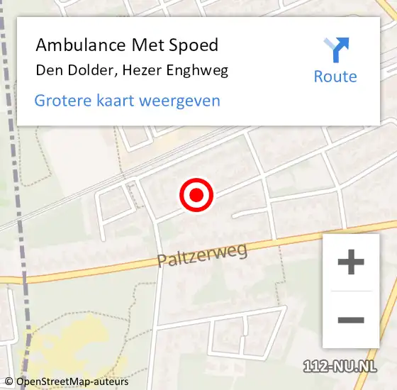 Locatie op kaart van de 112 melding: Ambulance Met Spoed Naar Den Dolder, Hezer Enghweg op 20 juli 2018 00:54