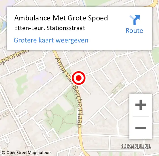 Locatie op kaart van de 112 melding: Ambulance Met Grote Spoed Naar Etten-Leur, Stationsstraat op 20 juli 2018 08:39
