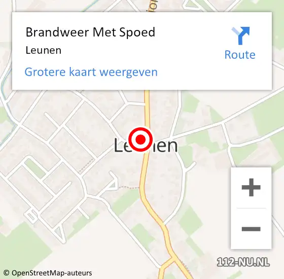 Locatie op kaart van de 112 melding: Brandweer Met Spoed Naar Leunen op 20 juli 2018 12:01