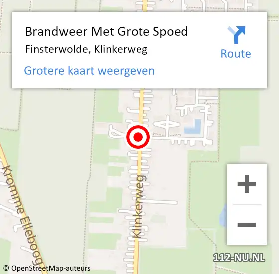 Locatie op kaart van de 112 melding: Brandweer Met Grote Spoed Naar Finsterwolde, Klinkerweg op 20 juli 2018 15:36