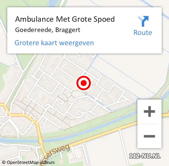 Locatie op kaart van de 112 melding: Ambulance Met Grote Spoed Naar Goedereede, Braggert op 20 juli 2018 15:46