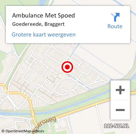 Locatie op kaart van de 112 melding: Ambulance Met Spoed Naar Goedereede, Braggert op 20 juli 2018 15:55