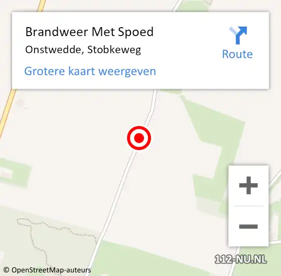 Locatie op kaart van de 112 melding: Brandweer Met Spoed Naar Onstwedde, Stobkeweg op 20 juli 2018 16:11