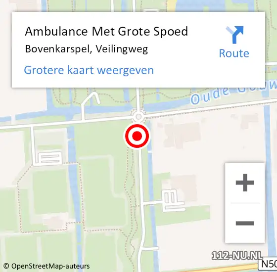 Locatie op kaart van de 112 melding: Ambulance Met Grote Spoed Naar Bovenkarspel, Veilingweg op 20 juli 2018 23:06