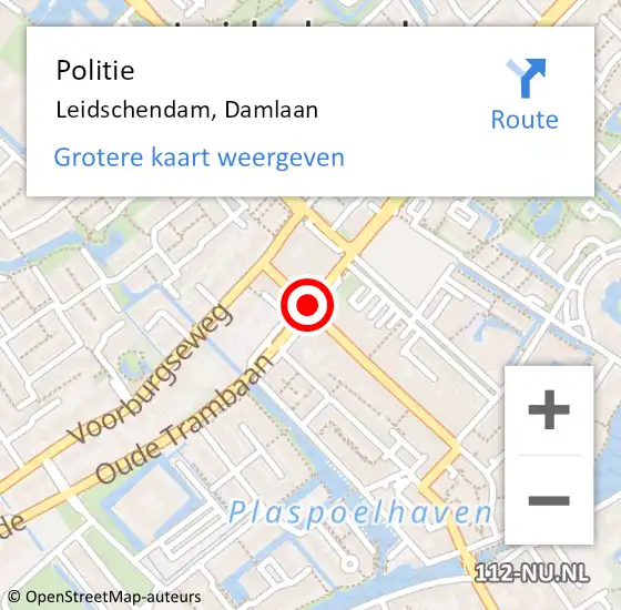 Locatie op kaart van de 112 melding: Politie Leidschendam, Damlaan op 21 juli 2018 01:50