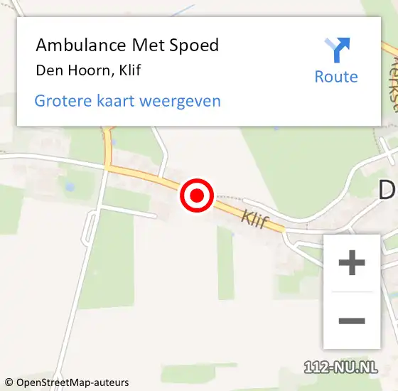 Locatie op kaart van de 112 melding: Ambulance Met Spoed Naar Den Hoorn, Klif op 21 juli 2018 01:53