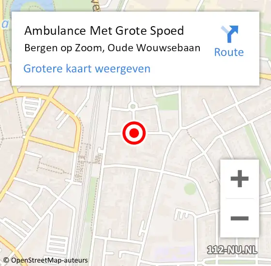 Locatie op kaart van de 112 melding: Ambulance Met Grote Spoed Naar Bergen op Zoom, Oude Wouwsebaan op 21 juli 2018 10:09