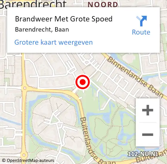 Locatie op kaart van de 112 melding: Brandweer Met Grote Spoed Naar Barendrecht, Baan op 21 juli 2018 14:15