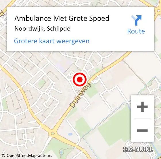 Locatie op kaart van de 112 melding: Ambulance Met Grote Spoed Naar Noordwijk, Schilpdel op 22 juli 2018 02:16