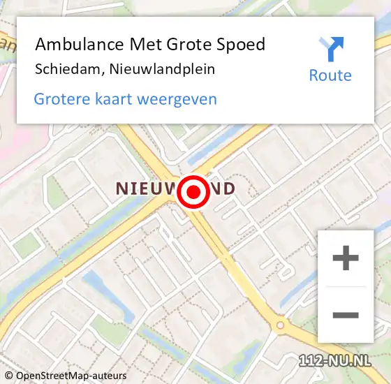 Locatie op kaart van de 112 melding: Ambulance Met Grote Spoed Naar Schiedam, Nieuwlandplein op 22 juli 2018 03:48