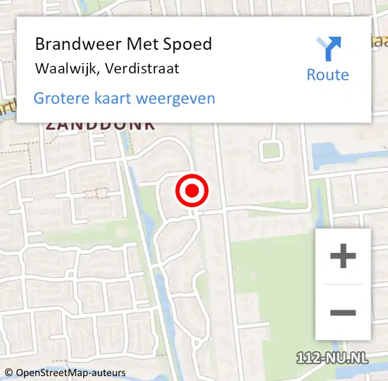 Locatie op kaart van de 112 melding: Brandweer Met Spoed Naar Waalwijk, Verdistraat op 22 juli 2018 03:58