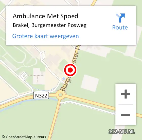 Locatie op kaart van de 112 melding: Ambulance Met Spoed Naar Brakel, Burgemeester Posweg op 22 juli 2018 04:19