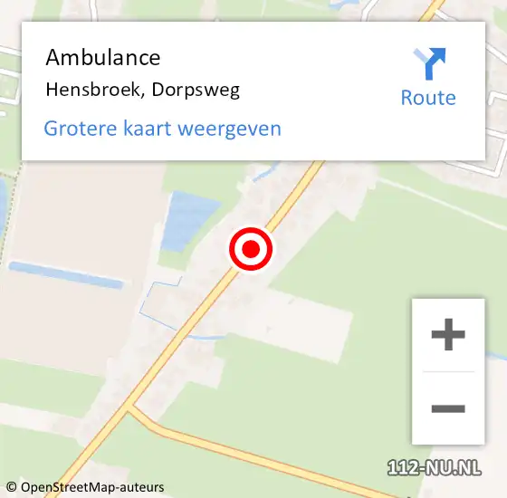 Locatie op kaart van de 112 melding: Ambulance Hensbroek, Dorpsweg op 22 juli 2018 05:08