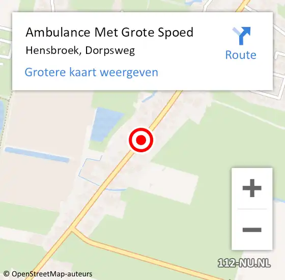 Locatie op kaart van de 112 melding: Ambulance Met Grote Spoed Naar Hensbroek, Dorpsweg op 22 juli 2018 05:08