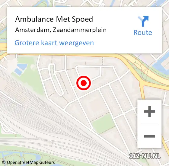 Locatie op kaart van de 112 melding: Ambulance Met Spoed Naar Amsterdam, Zaandammerplein op 22 juli 2018 07:31