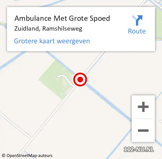 Locatie op kaart van de 112 melding: Ambulance Met Grote Spoed Naar Zuidland, Ramshilseweg op 22 juli 2018 11:29