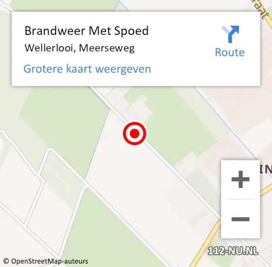 Locatie op kaart van de 112 melding: Brandweer Met Spoed Naar Wellerlooi, Meerseweg op 22 juli 2018 12:08