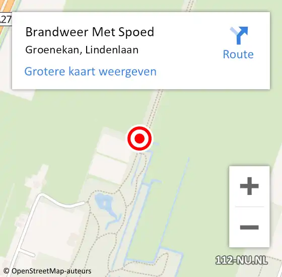 Locatie op kaart van de 112 melding: Brandweer Met Spoed Naar Groenekan, Lindenlaan op 22 juli 2018 12:34