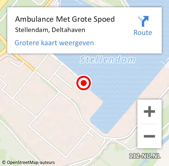 Locatie op kaart van de 112 melding: Ambulance Met Grote Spoed Naar Stellendam, Deltahaven op 22 juli 2018 12:40