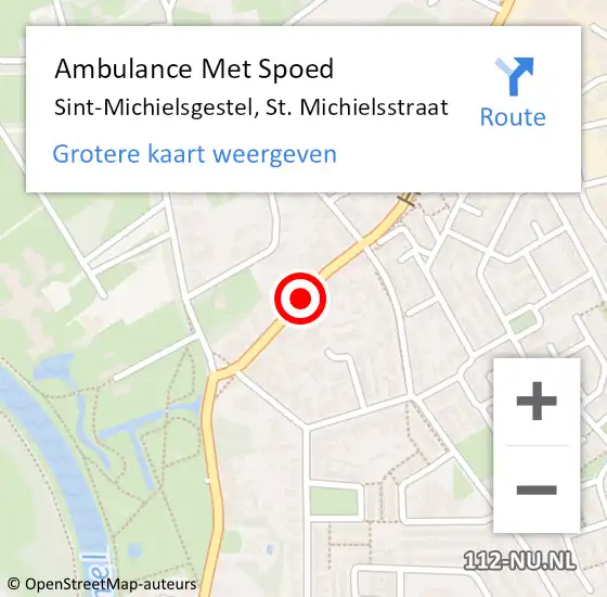 Locatie op kaart van de 112 melding: Ambulance Met Spoed Naar Sint-Michielsgestel, St. Michielsstraat op 22 juli 2018 12:40