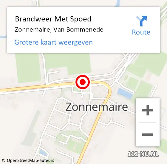Locatie op kaart van de 112 melding: Brandweer Met Spoed Naar Zonnemaire, Van Bommenede op 22 juli 2018 16:19