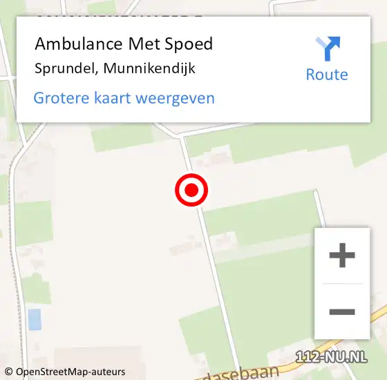 Locatie op kaart van de 112 melding: Ambulance Met Spoed Naar Sprundel, Munnikendijk op 23 juli 2018 00:12