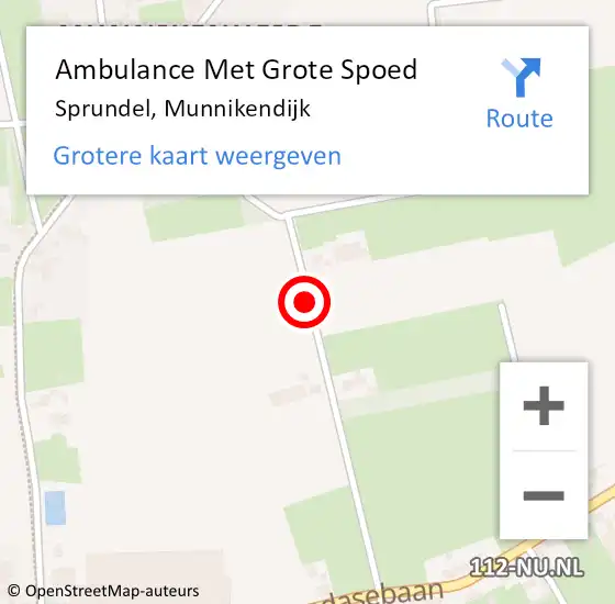 Locatie op kaart van de 112 melding: Ambulance Met Grote Spoed Naar Sprundel, Munnikendijk op 23 juli 2018 00:17