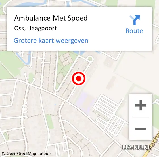 Locatie op kaart van de 112 melding: Ambulance Met Spoed Naar Oss, Haagpoort op 23 juli 2018 02:38