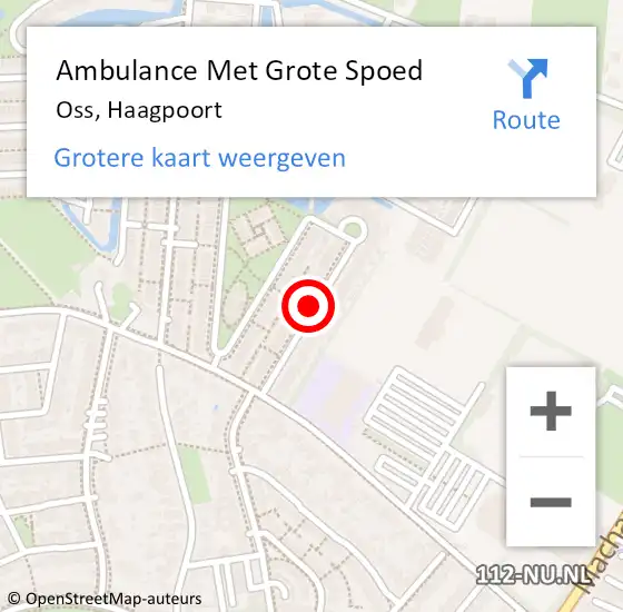 Locatie op kaart van de 112 melding: Ambulance Met Grote Spoed Naar Oss, Haagpoort op 23 juli 2018 02:40