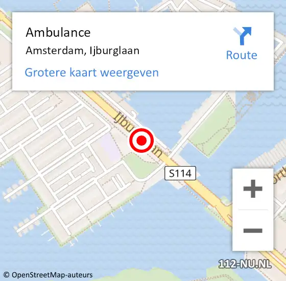 Locatie op kaart van de 112 melding: Ambulance Amsterdam, Ijburglaan op 23 juli 2018 07:53