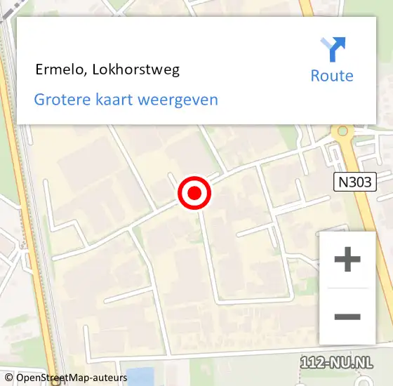 Locatie op kaart van de 112 melding:  Ermelo, Lokhorstweg op 23 juli 2018 08:43