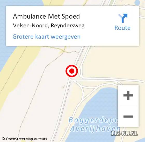 Locatie op kaart van de 112 melding: Ambulance Met Spoed Naar Velsen-Noord, Reyndersweg op 23 juli 2018 09:43