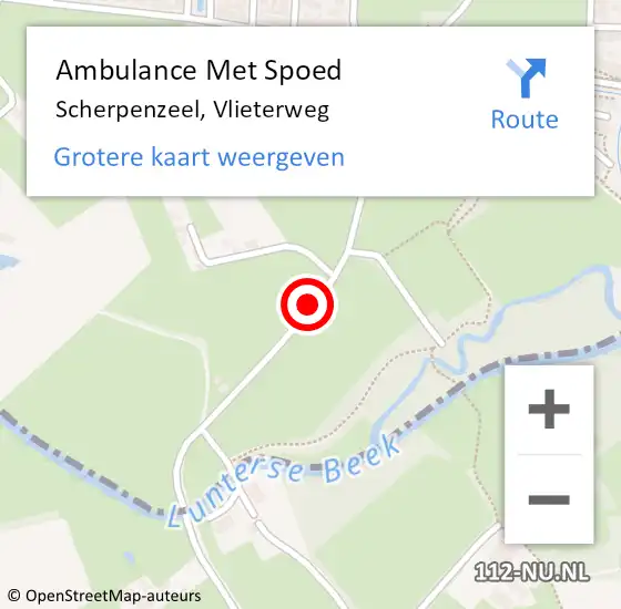 Locatie op kaart van de 112 melding: Ambulance Met Spoed Naar Scherpenzeel, Vlieterweg op 23 juli 2018 11:42