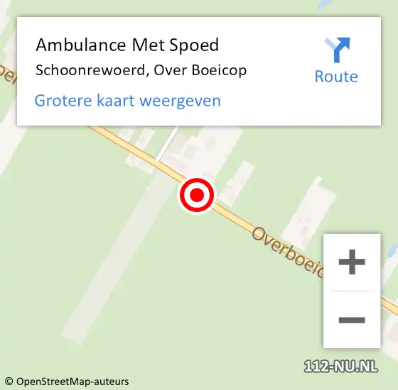 Locatie op kaart van de 112 melding: Ambulance Met Spoed Naar Schoonrewoerd, Over Boeicop op 24 juli 2018 14:09