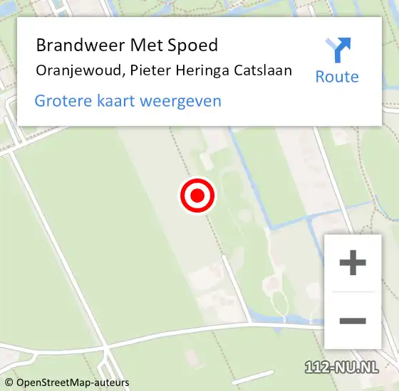 Locatie op kaart van de 112 melding: Brandweer Met Spoed Naar Oranjewoud, Pieter Heringa Catslaan op 24 juli 2018 14:19
