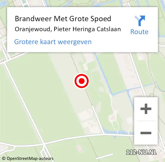 Locatie op kaart van de 112 melding: Brandweer Met Grote Spoed Naar Oranjewoud, Pieter Heringa Catslaan op 24 juli 2018 14:20