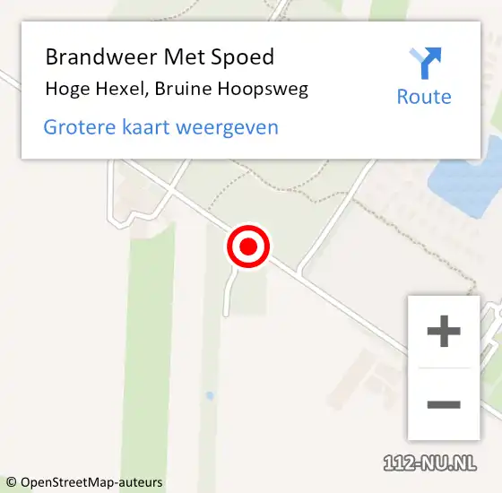 Locatie op kaart van de 112 melding: Brandweer Met Spoed Naar Hoge Hexel, Bruine Hoopsweg op 25 juli 2018 20:30