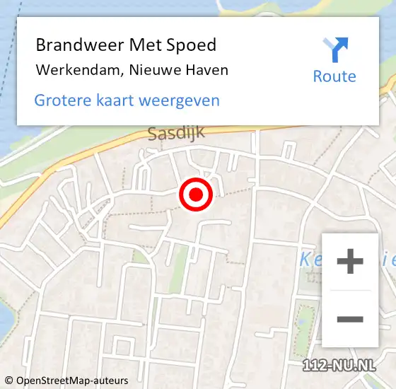 Locatie op kaart van de 112 melding: Brandweer Met Spoed Naar Werkendam, Nieuwe Haven op 25 juli 2018 22:29