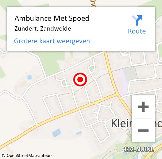 Locatie op kaart van de 112 melding: Ambulance Met Spoed Naar Zundert, Zandweide op 26 juli 2018 02:00