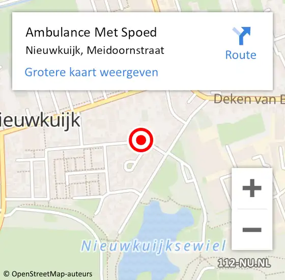 Locatie op kaart van de 112 melding: Ambulance Met Spoed Naar Nieuwkuijk, Meidoornstraat op 26 juli 2018 04:31