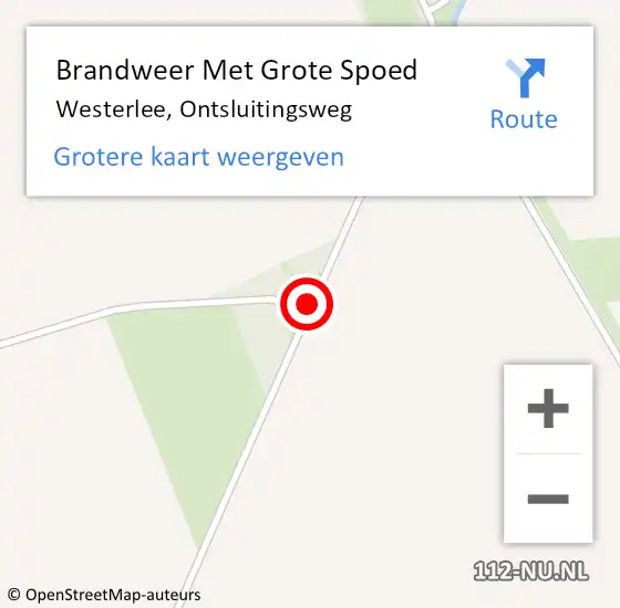 Locatie op kaart van de 112 melding: Brandweer Met Grote Spoed Naar Westerlee, Ontsluitingsweg op 26 juli 2018 09:32