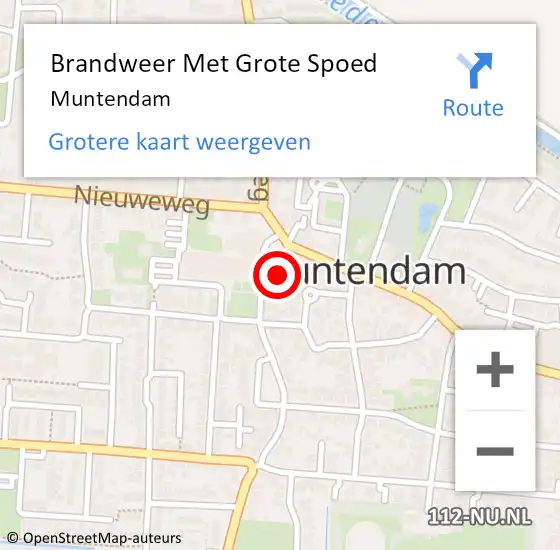 Locatie op kaart van de 112 melding: Brandweer Met Grote Spoed Naar Muntendam op 26 juli 2018 14:52