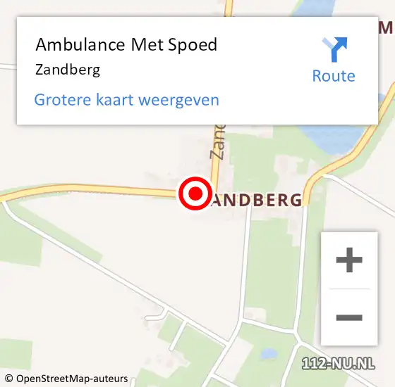 Locatie op kaart van de 112 melding: Ambulance Met Spoed Naar Zandberg op 26 juli 2018 17:05