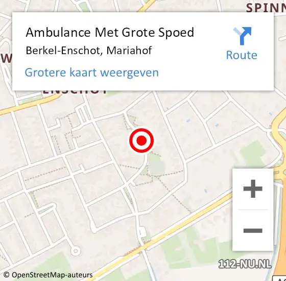 Locatie op kaart van de 112 melding: Ambulance Met Grote Spoed Naar Berkel-Enschot, Mariahof op 26 juli 2018 17:17