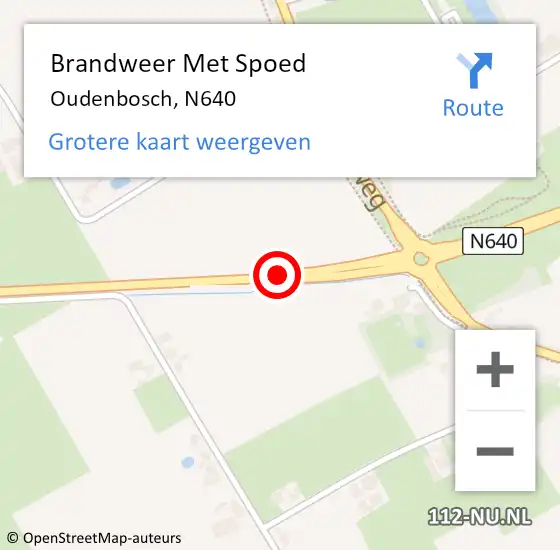 Locatie op kaart van de 112 melding: Brandweer Met Spoed Naar Oudenbosch, N640 op 26 juli 2018 19:50