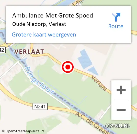 Locatie op kaart van de 112 melding: Ambulance Met Grote Spoed Naar Oude Niedorp, Verlaat op 27 juli 2018 12:30