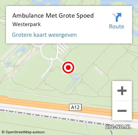 Locatie op kaart van de 112 melding: Ambulance Met Grote Spoed Naar Westerpark op 27 juli 2018 13:36