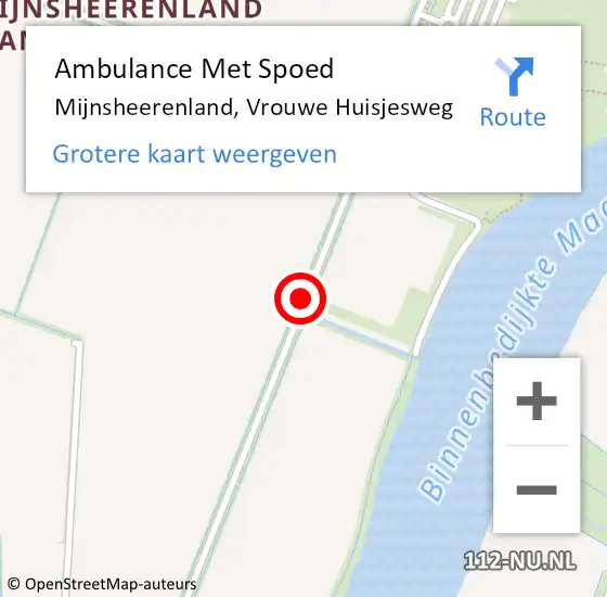 Locatie op kaart van de 112 melding: Ambulance Met Spoed Naar Mijnsheerenland, Vrouwe Huisjesweg op 27 juli 2018 14:00