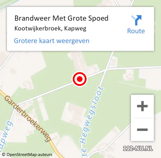 Locatie op kaart van de 112 melding: Brandweer Met Grote Spoed Naar Kootwijkerbroek, Kapweg op 28 juli 2018 04:18